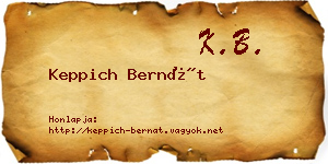 Keppich Bernát névjegykártya